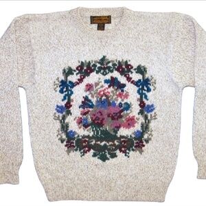 1990'S EDDIE BAUER BOUQUET SWEATER SZ LRG
